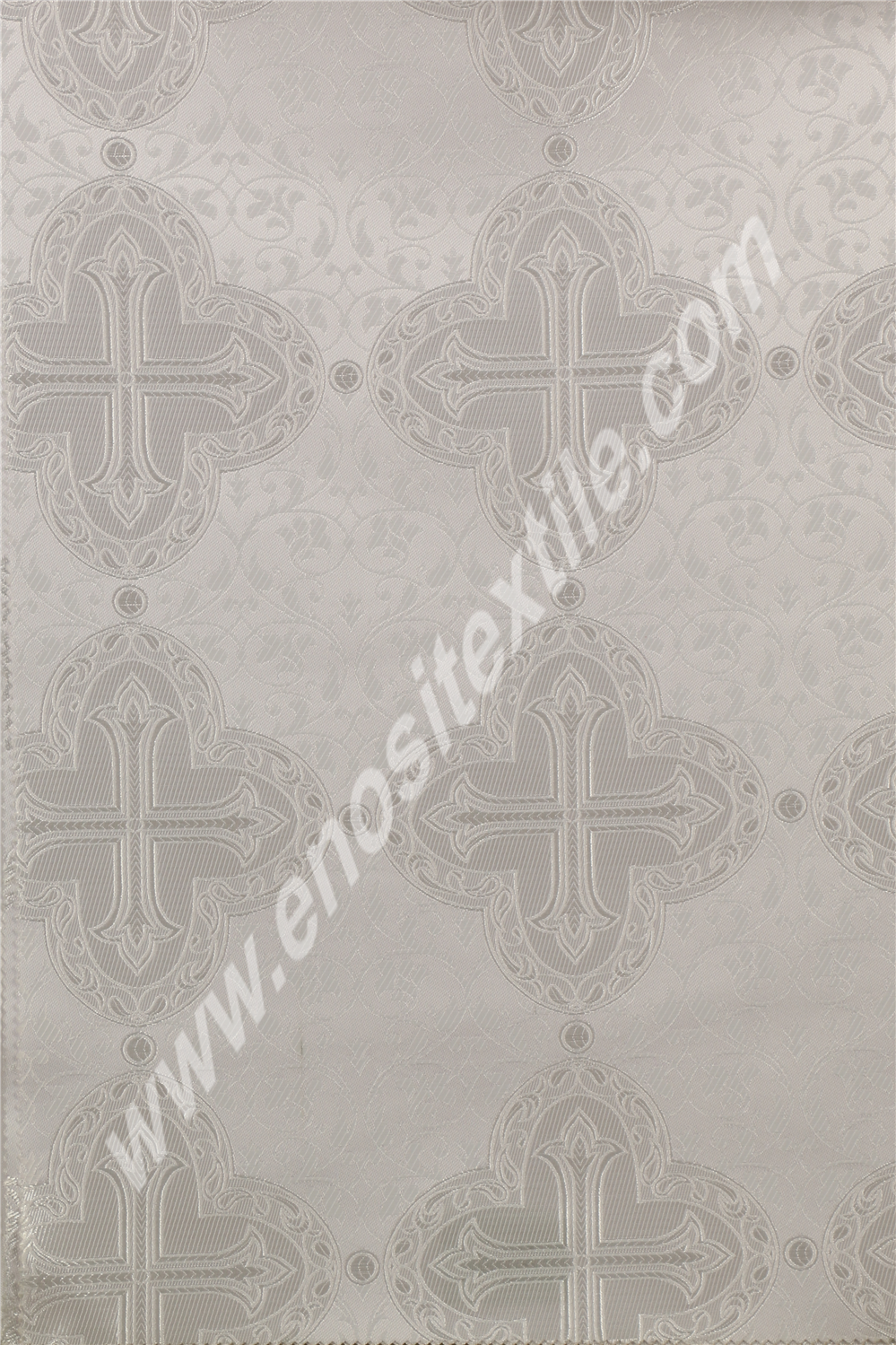 KL-050 White-Silver Brocade Fabrics